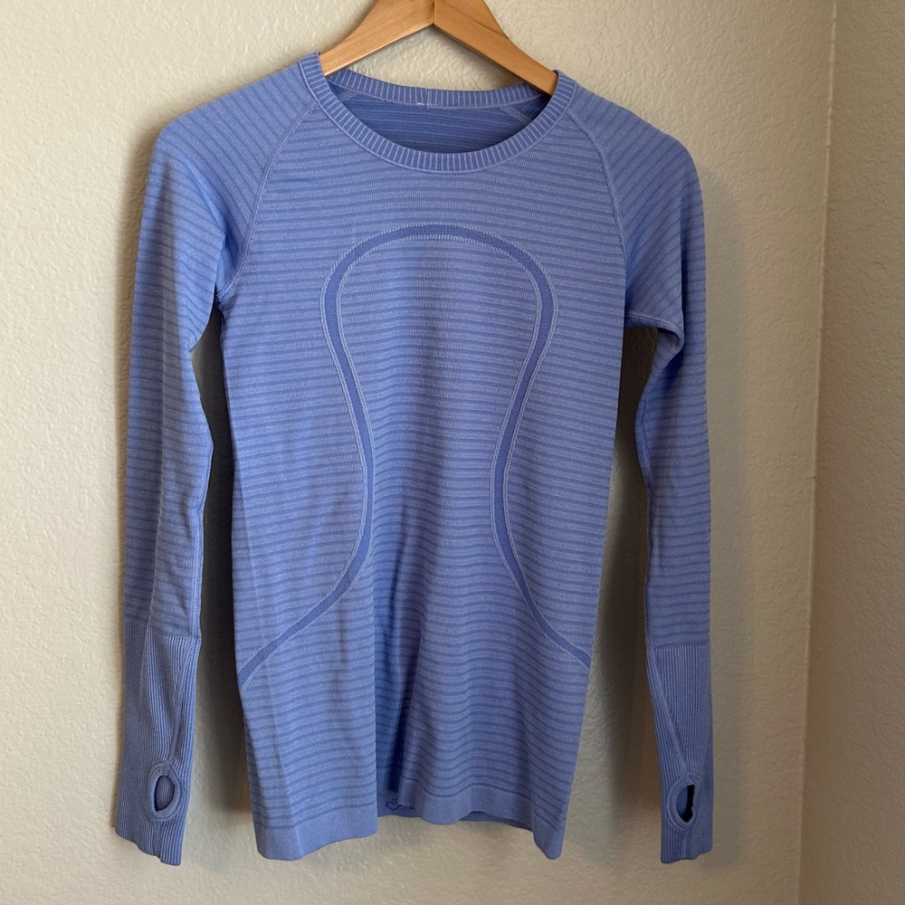 lululemon athletica Long Sleeve Seamless Top in Light Periwinkle